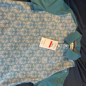 Original Penguin Geometric Blue Polo Shirt NWT XS